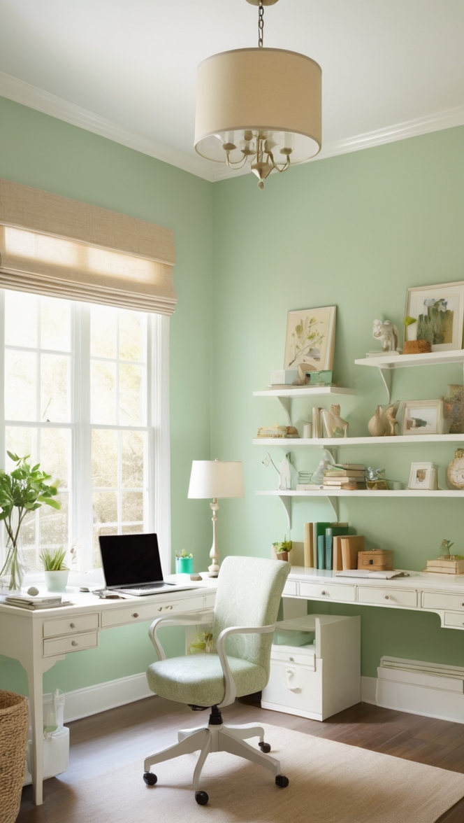 eco-friendly office space, sustainable work environment, green office design, environmentally friendly workspace, eco-conscious home office