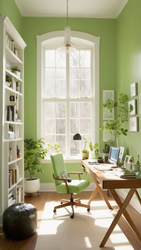 eco-friendly office space, sustainable work environment, green office design, environmentally friendly workspace, eco-conscious home office