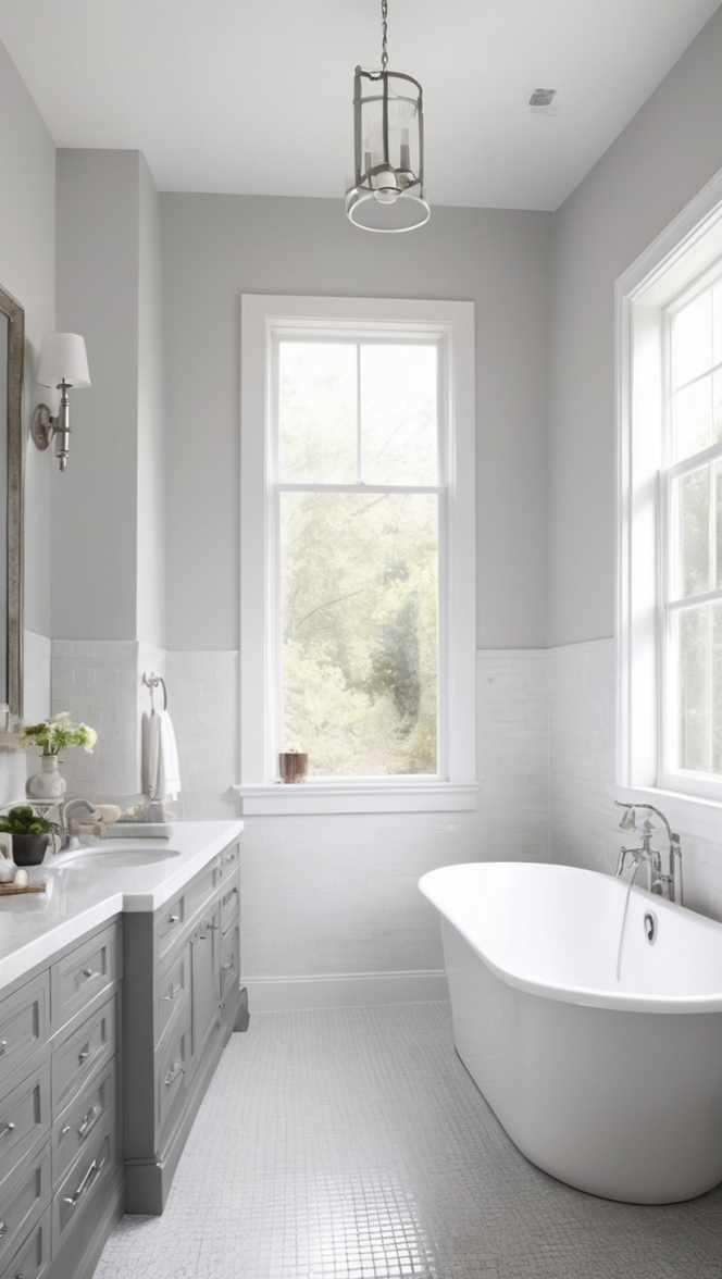 grey white bathroom decor, 
luxury gray white bathroom, 
modern gray white bath, 
grey white small bath, 
contemporary grey white bathroom