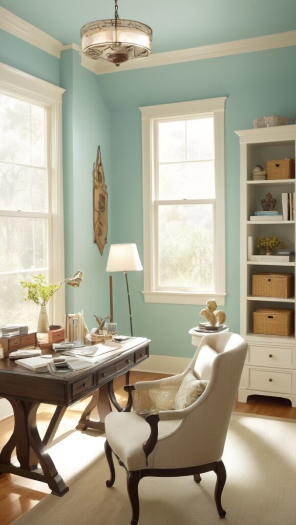 paint color ideas, best home office colors, home office paint schemes, professional office paint colors, trendy home office paint