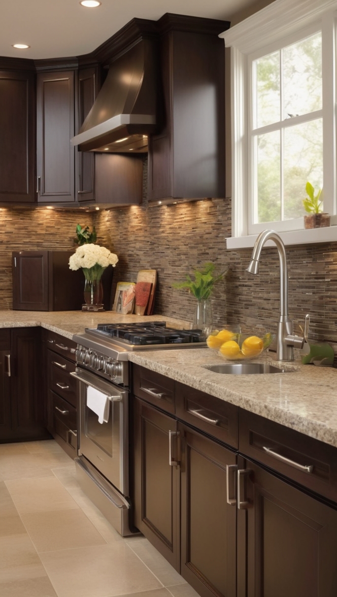 kitchen backsplash ideas dark cabinets, modern kitchen backsplash designs, luxury kitchen backsplash tiles, high-end kitchen backsplash options, dark cabinet backsplash trends 