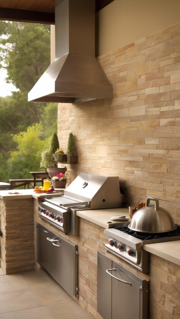outdoor kitchen backsplash materials, luxury outdoor kitchen backsplash, weatherproof outdoor kitchen backsplash, custom outdoor kitchen backsplash designs, outdoor kitchen backsplash installation cost