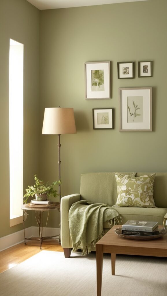 sage green paint colors, wall color ideas, living room decor, interior design trends, home decorating tips