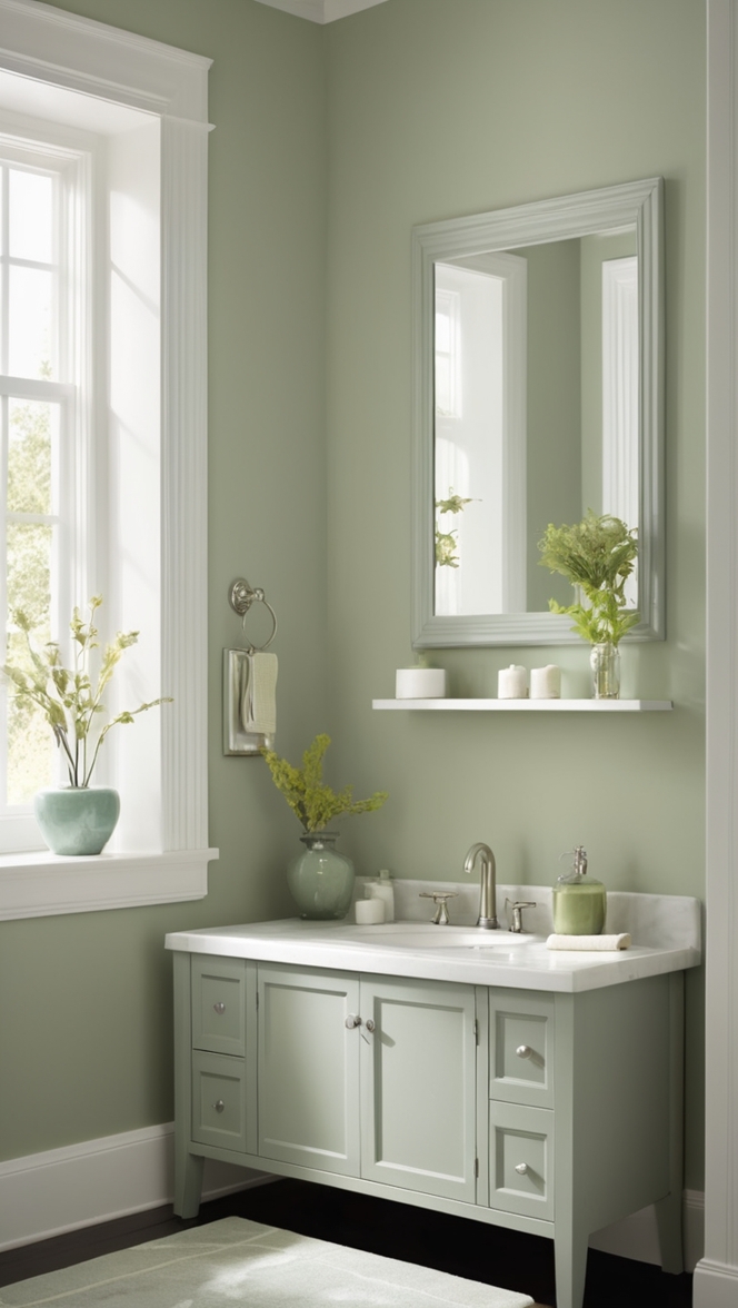 - gray and green bathroom
- sage green bathroom accessories
- green and grey bathroom decor
- sage green bathroom tiles
- gray and sage green bathroom walls
