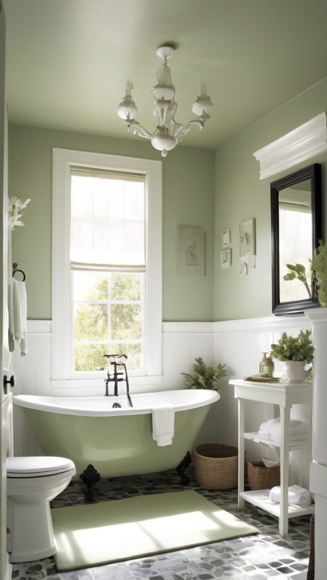 sage green paint, black and white bathroom decor, sage green bathroom accessories, sage green shower curtain, black and white bathroom ideas 