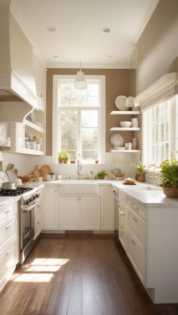 modern white kitchen cabinets, brown kitchen countertop ideas, luxury white and brown kitchens, custom brown kitchen cabinetry, white and brown kitchen remodel