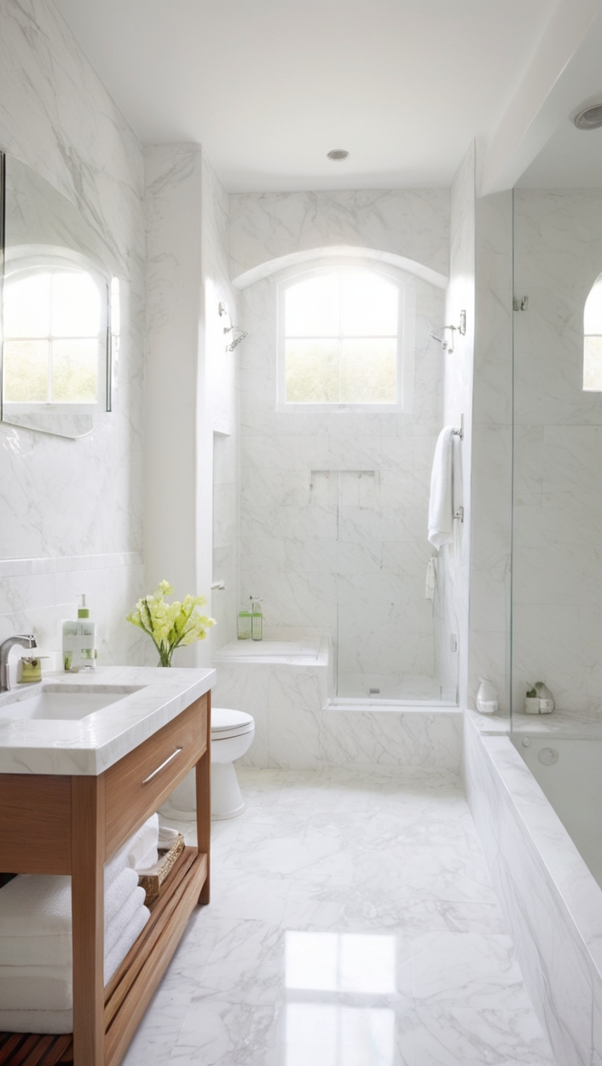 marble tile, bathroom renovation, luxury bathroom, marble flooring, elegant decor 