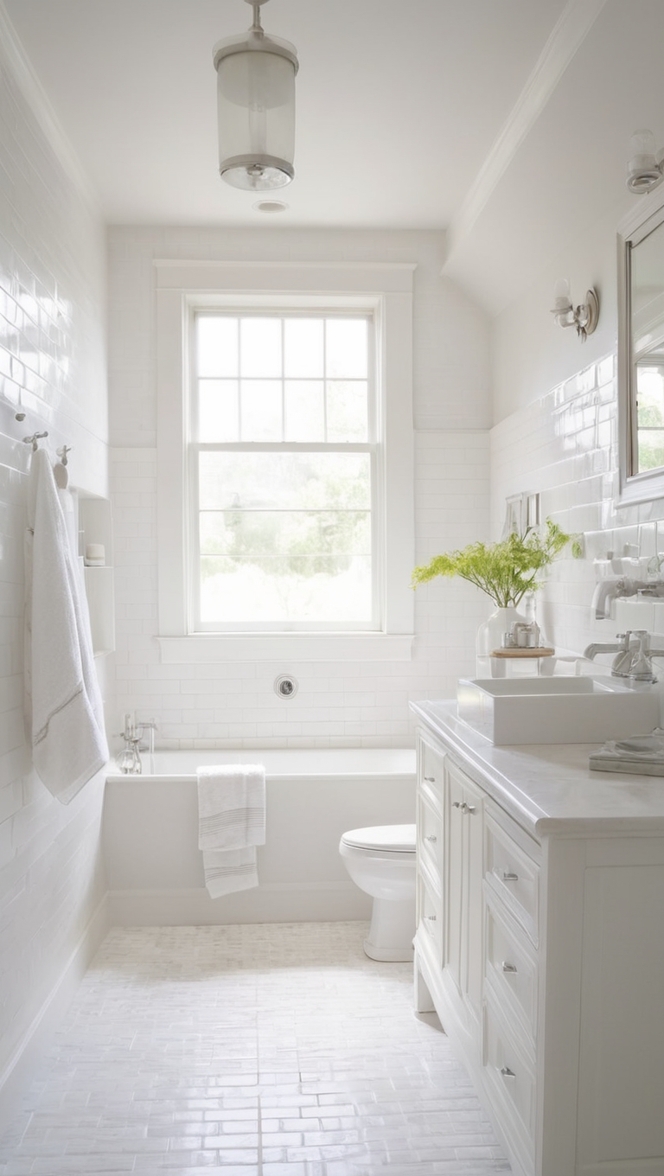 white bathroom tile, bathroom tile ideas, white subway tile, white tile bathroom, subway tile ideas 