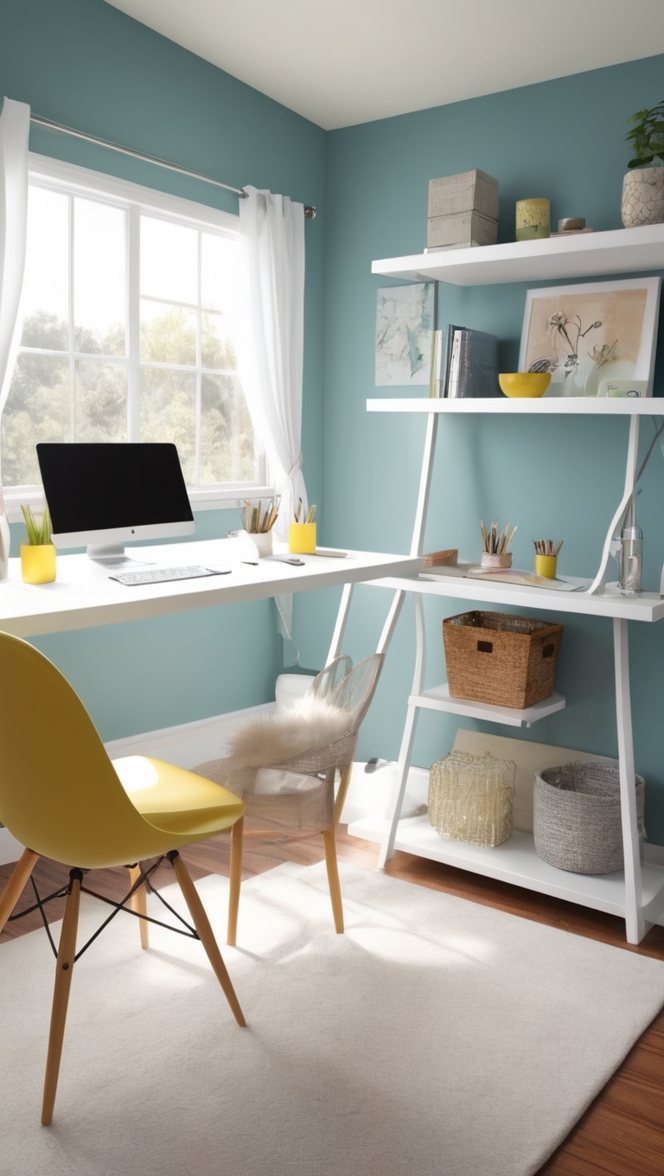 home office design, remote work space, virtual office decor, telecommuting setup, WFH workspace