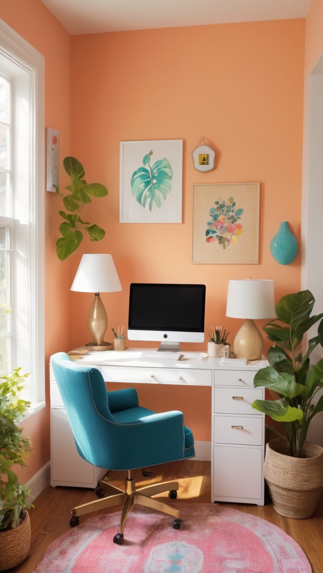 home office design, remote work space, virtual office decor, telecommuting setup, WFH workspace 