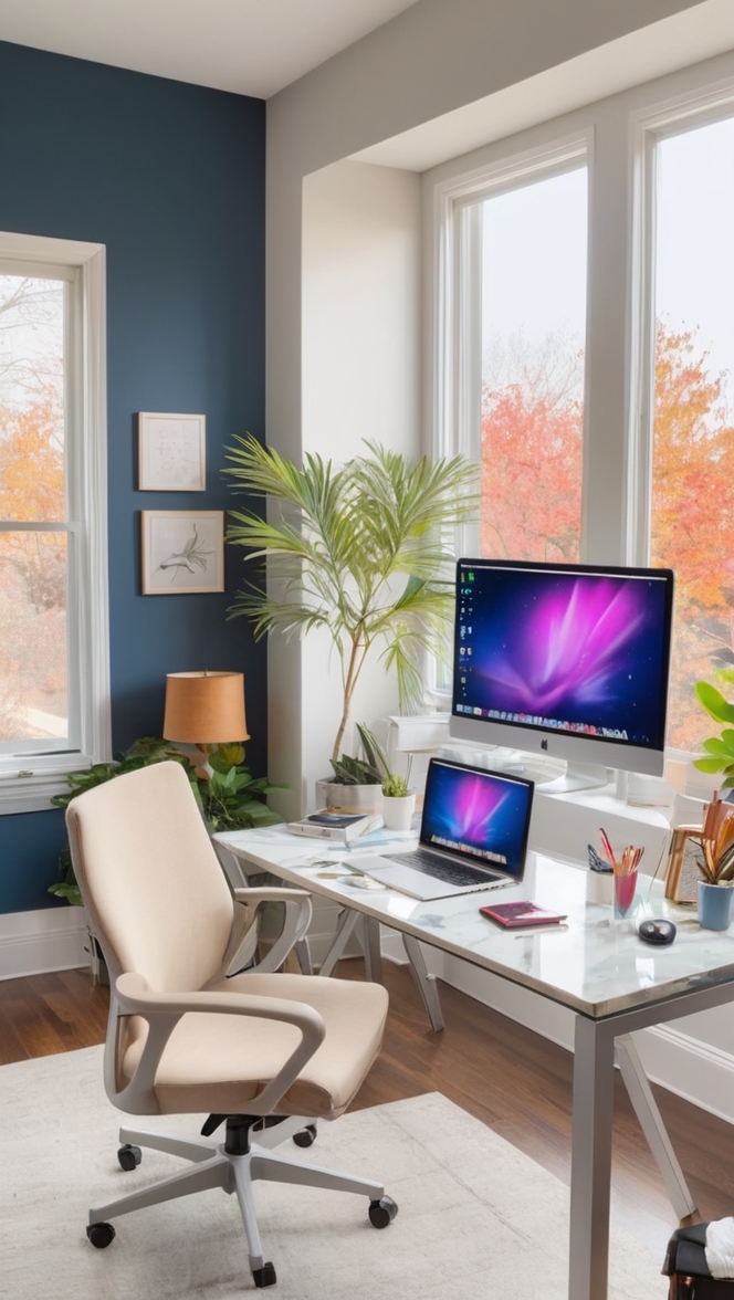 Work from home jobs, Remote work opportunities, Dual monitor setup, Virtual office space, Telecommuting benefits 