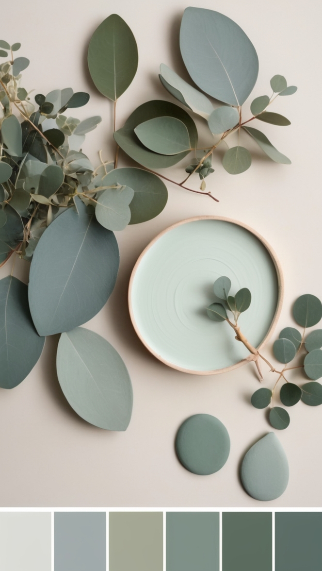 eucalyptus essential oil, natural eucalyptus paint, eco-friendly wall paint, organic aromatic paint, eucalyptus scented paint